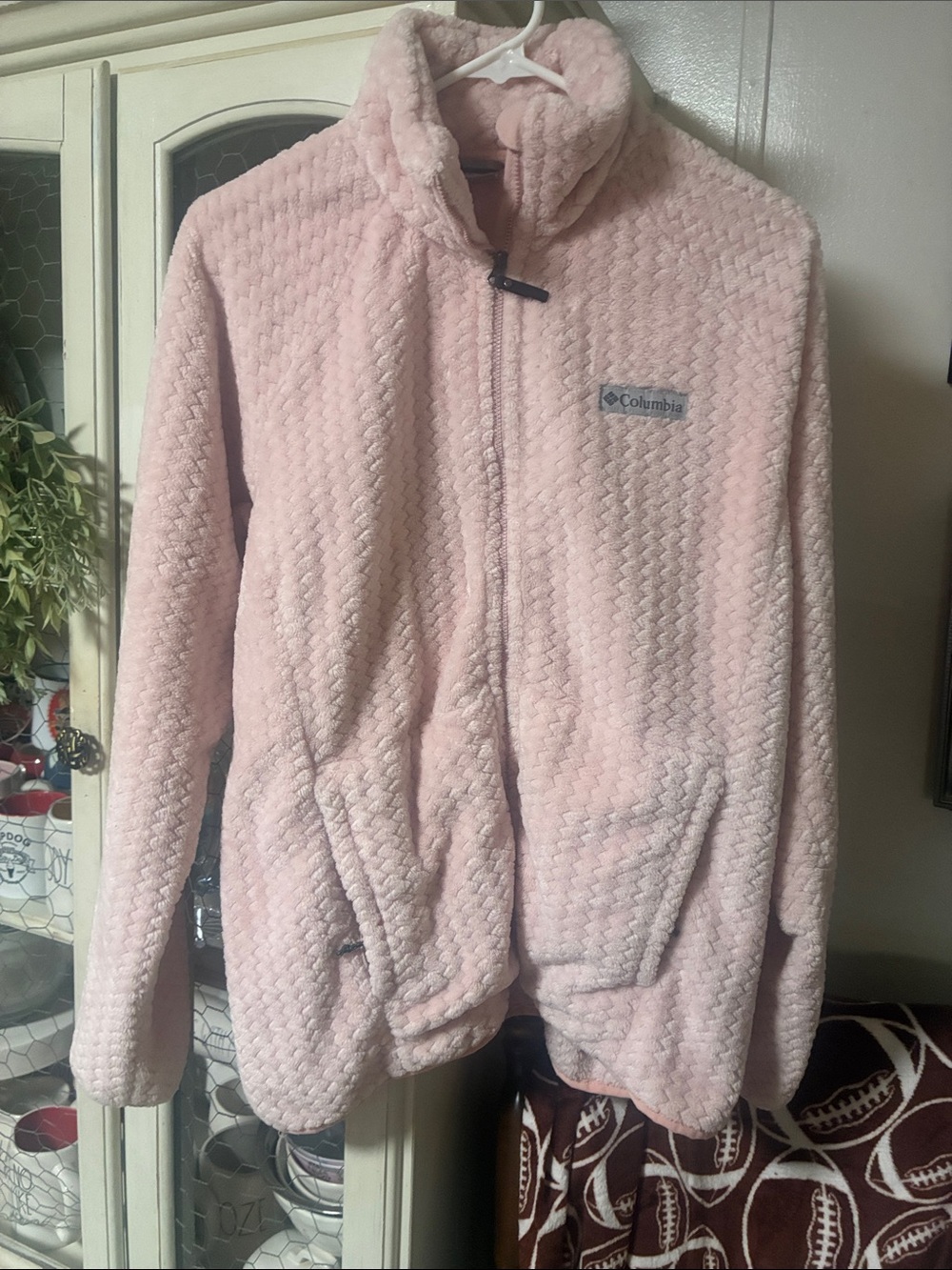 Columbia Pink Teddy Fleece Zip-Up Jacket